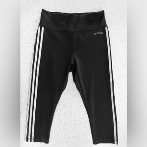 Adidas Women’s Black and White Striped Capris
